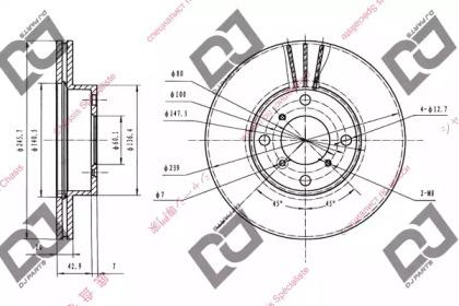 Тормозной диск DJ PARTS BD1412